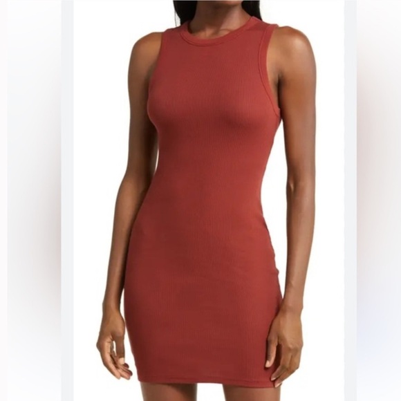 SKIMS Dresses & Skirts - SKIMS Sangria Cotton Rib Tank Dress